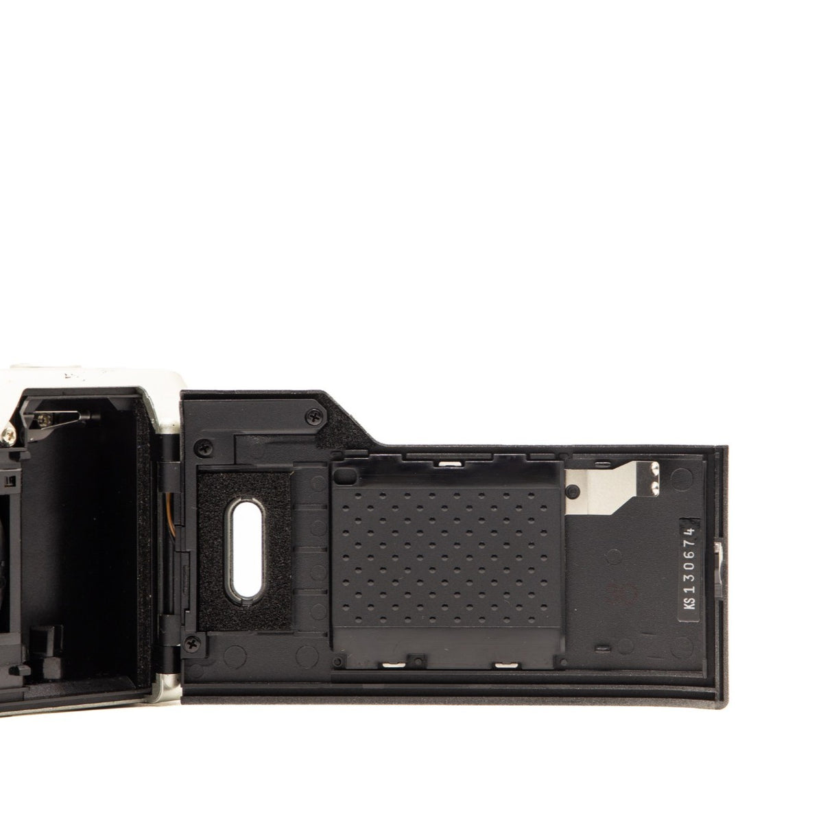 Konica Z-Up 150e film chamber door internals, showing the 35mm film loading mechanism
