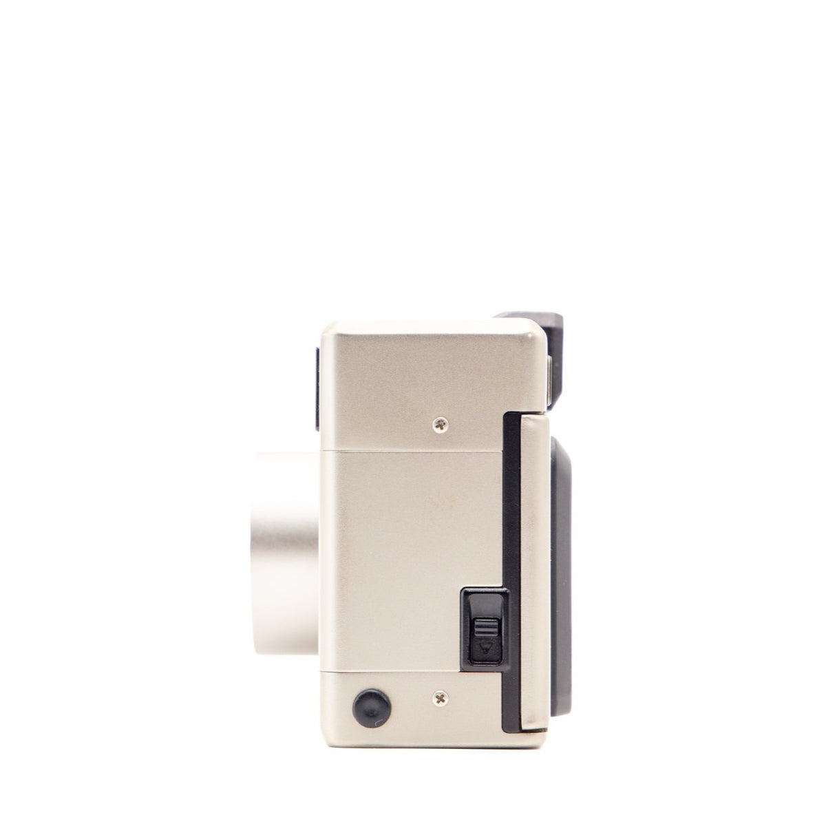 Back view of the Leica Minilux vintage 35mm camera showing film door and controls