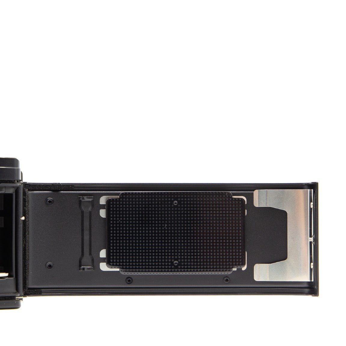 Minolta X-700 film chamber door internals, showing the 35mm film loading mechanism