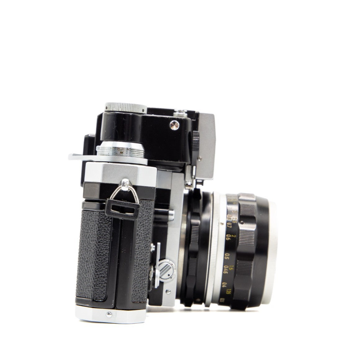 Side view of the Nikon F Photomic FTn vintage 35mm SLR film camera body