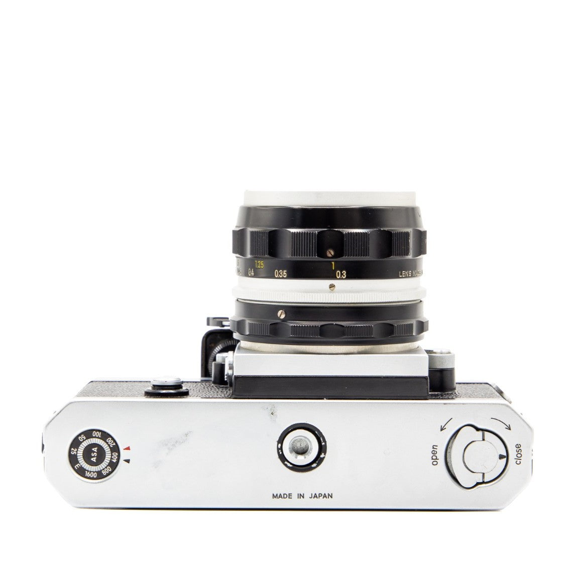 Nikon F Photomic FTn film chamber door internals, showing the 35mm film loading mechanism