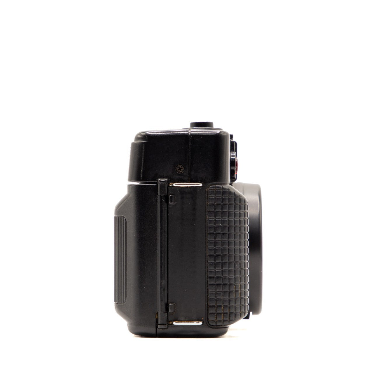 Side view of the Nikon L35AD2 vintage 35mm film camera body