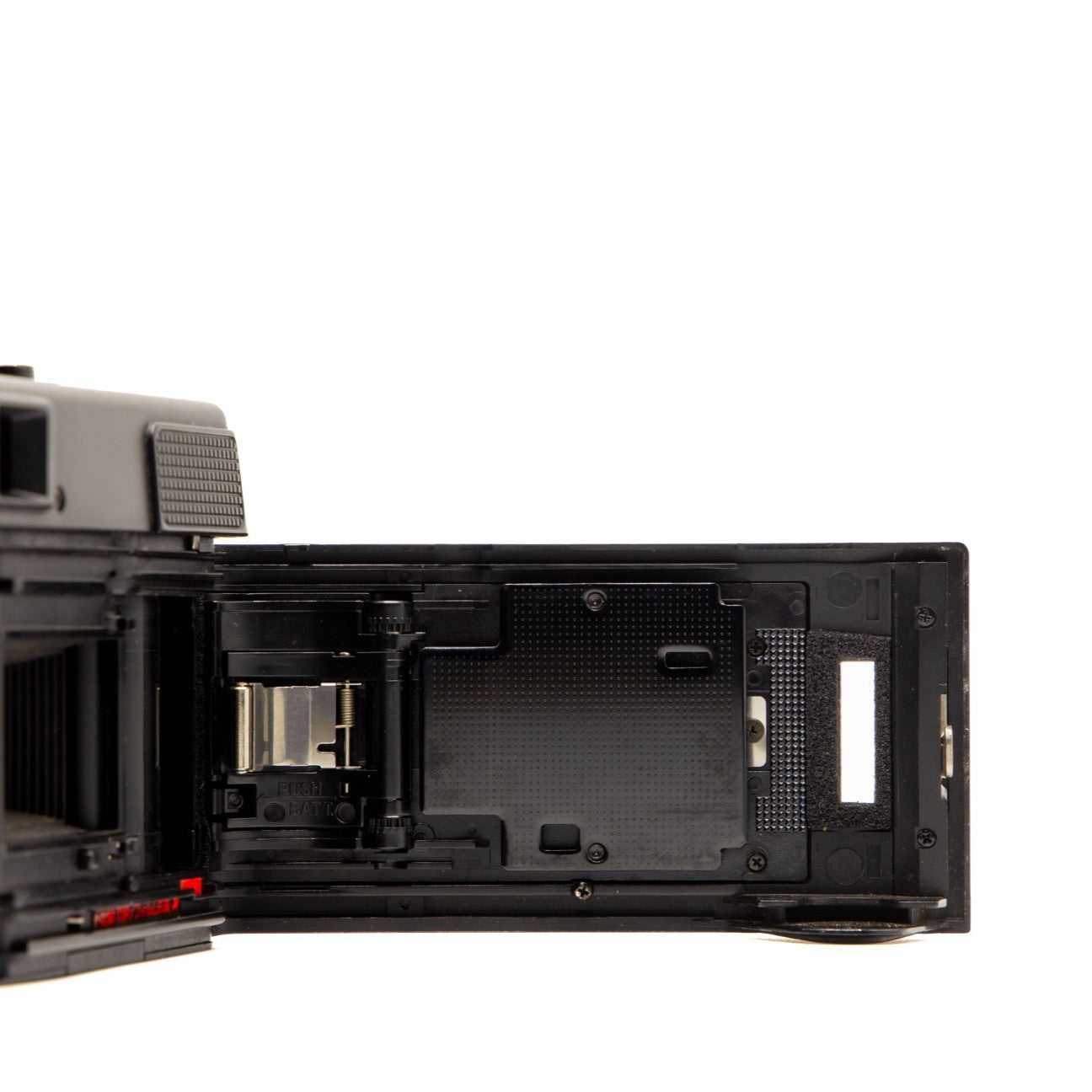 Nikon L35AD2 film chamber door internals, showing the 35mm film loading mechanism