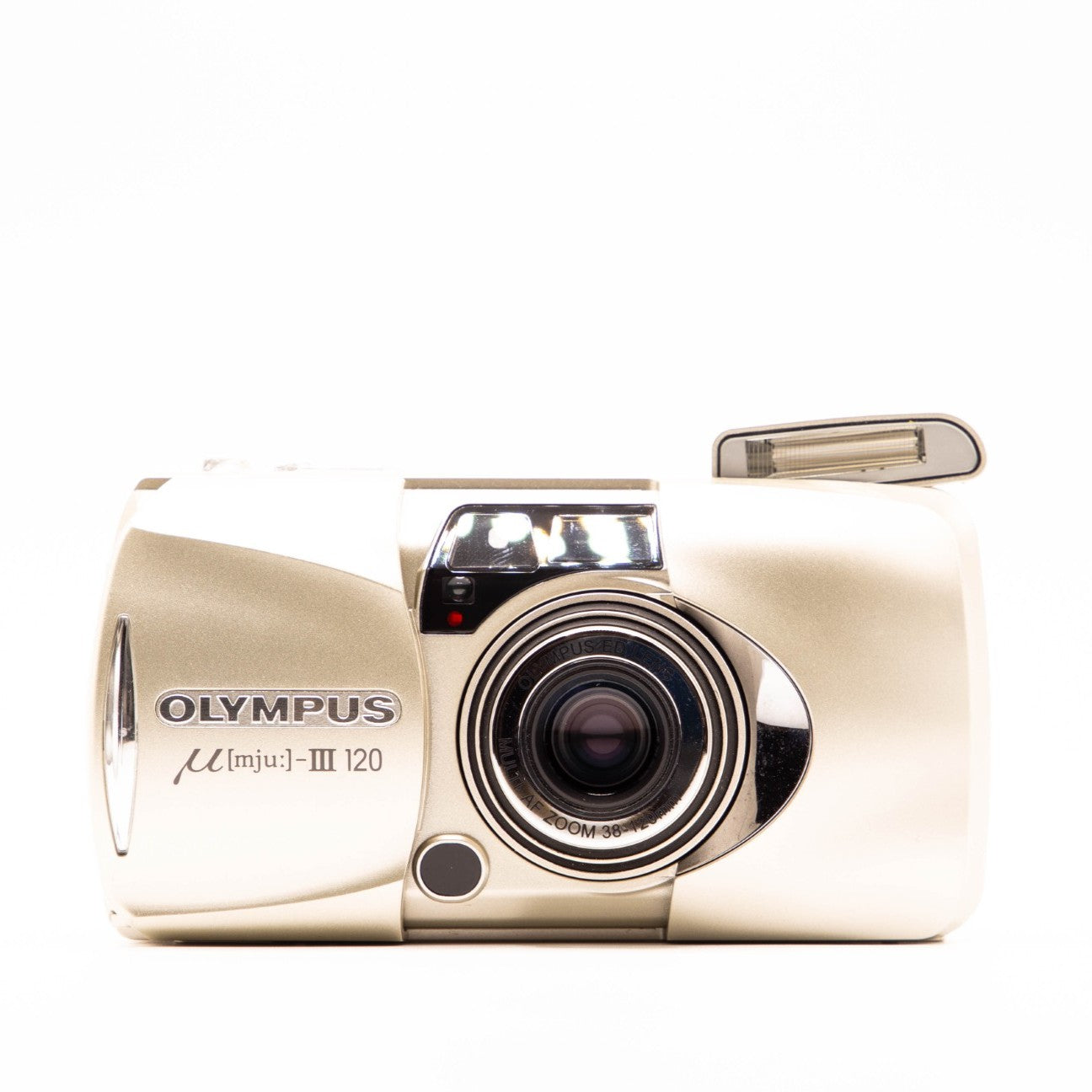 Vintage Olympus camera on a white background