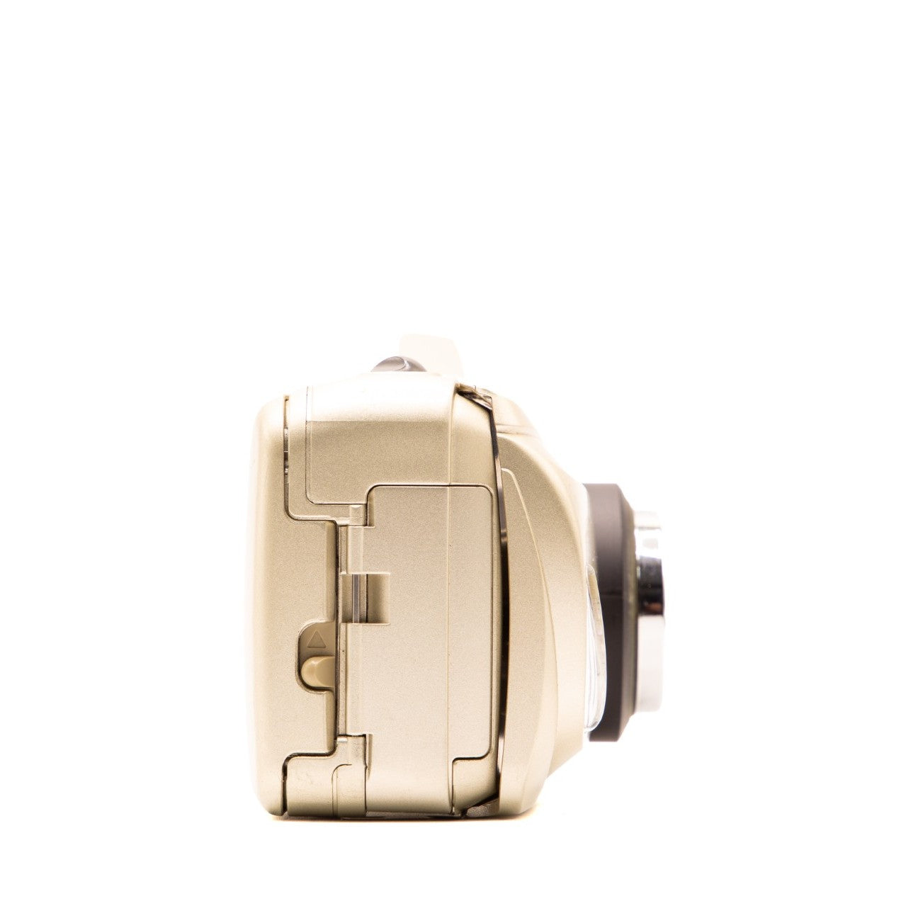 Side view of the Olympus MJU Wide 80 vintage 35mm film camera body