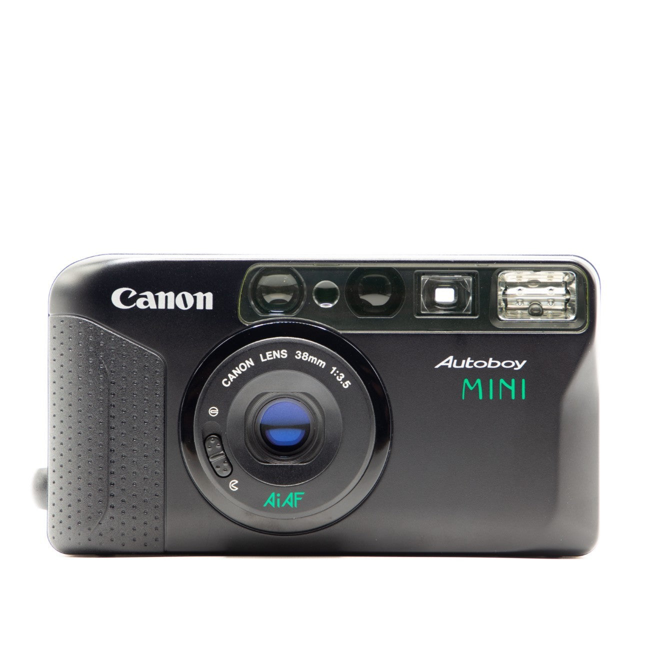 Canon Autoboy Mini camera on a white background