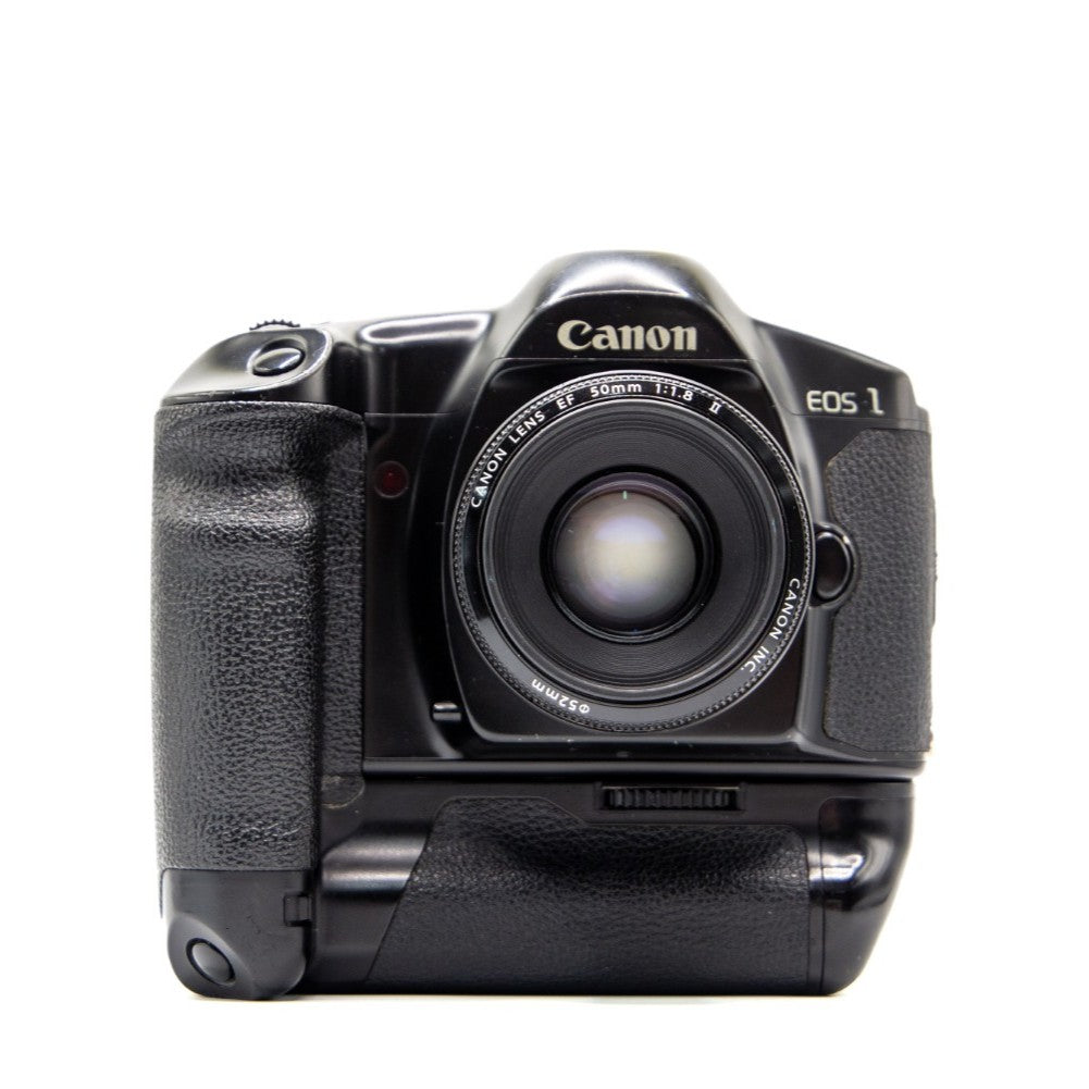 Canon EOS-1 35mm film camera – front view of this vintage SLR film camera