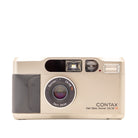 Contax T2 (Titanium) 35mm film camera – front view of this vintage point-and-shoot camera