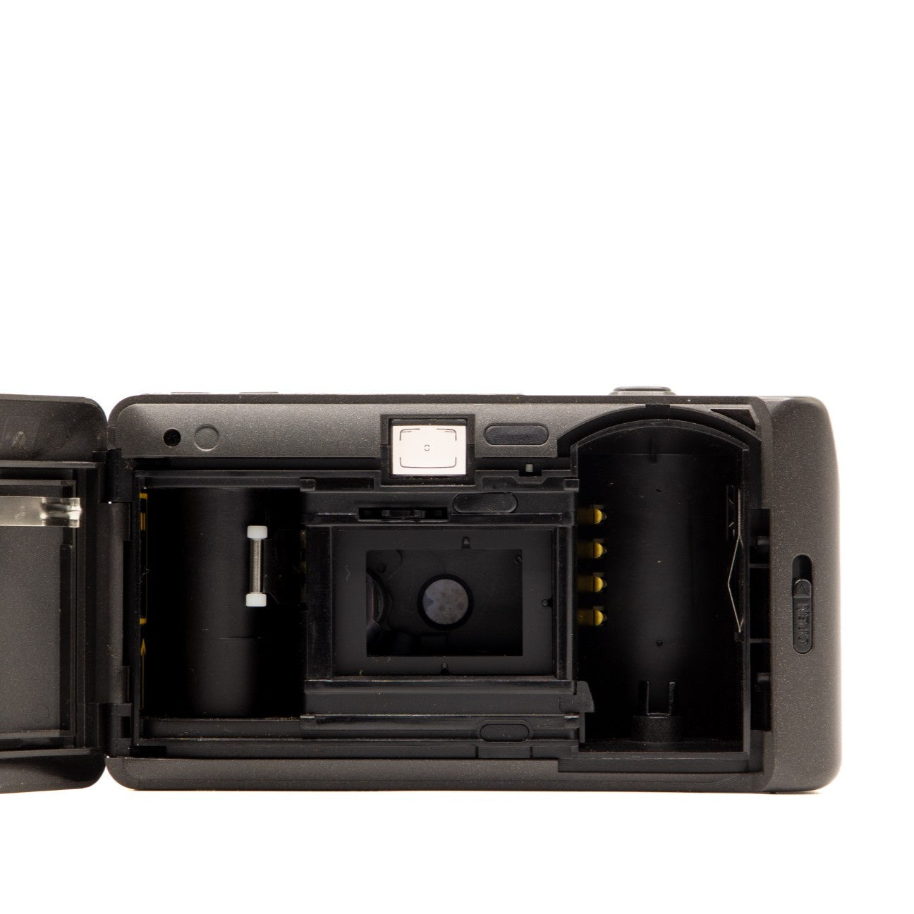 Internal view of the Leica Mini lens mechanism and mechanics – 35mm film camera close-up