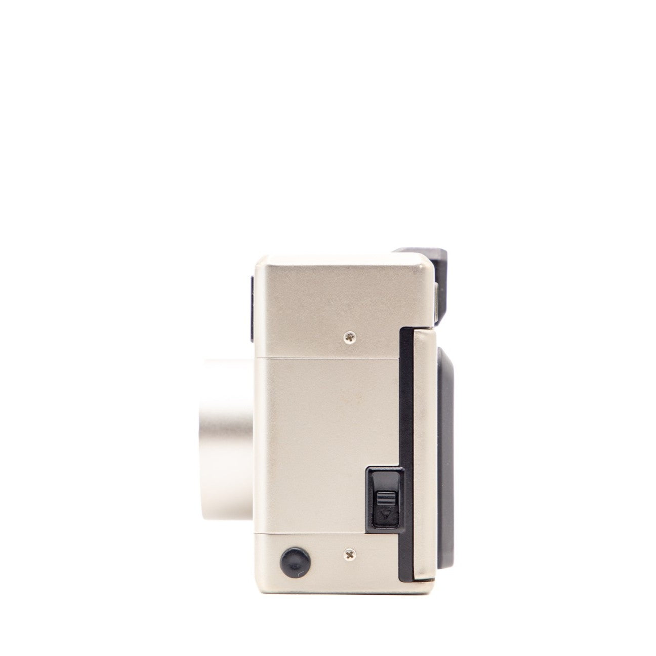 Back view of the Leica Minilux vintage 35mm camera showing film door and controls