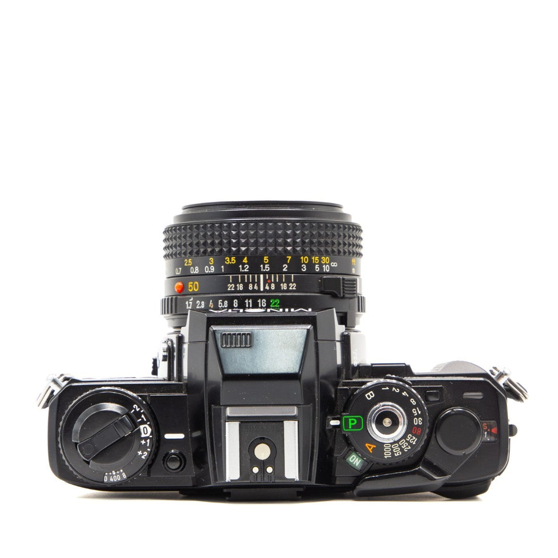 Opposite side view of the Minolta X-700 35mm camera body