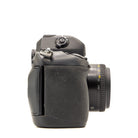 Side view of the Nikon F100 vintage 35mm SLR film camera body