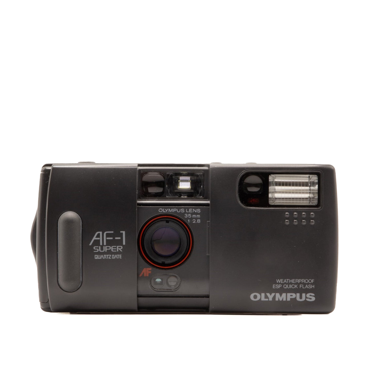 Olympus AF-1 Super 35mm film camera – front view of this vintage point-and-shoot camera