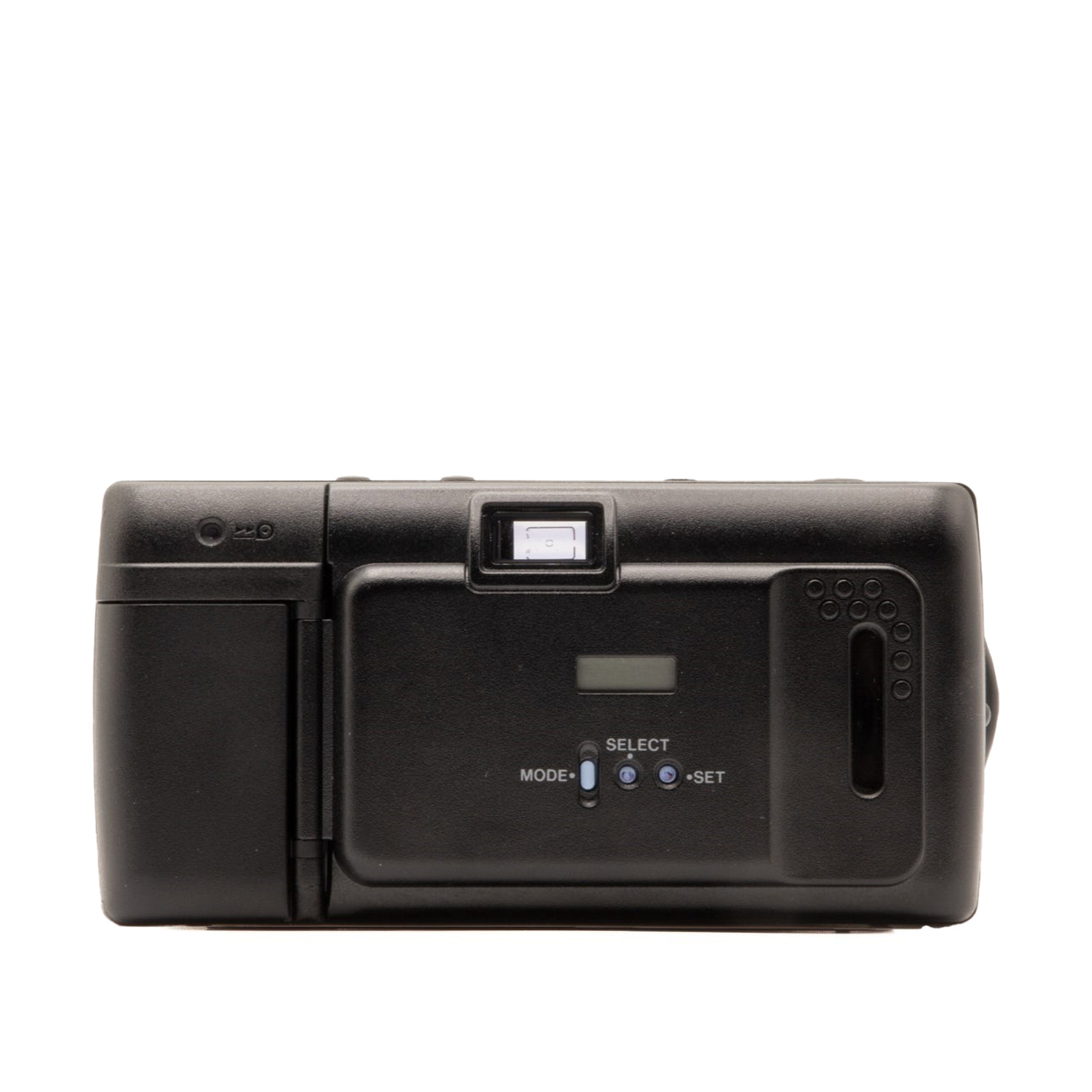 Back view of the Olympus AF-1 Super vintage 35mm camera showing film door and controls
