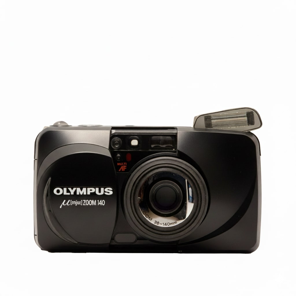 Olympus Mju Zoom 140 on a white background