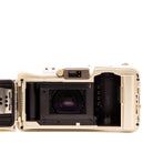 Internal view of the Olympus MJU Wide 80 lens mechanism and mechanics – 35mm film camera close-up