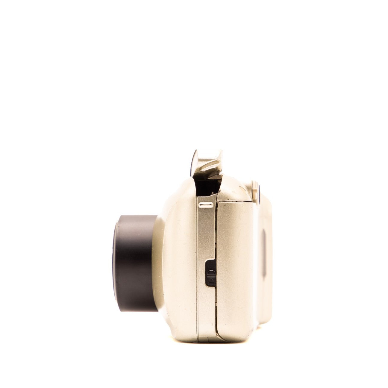 Back view of the Olympus MJU II Zoom vintage 35mm camera showing film door and controls