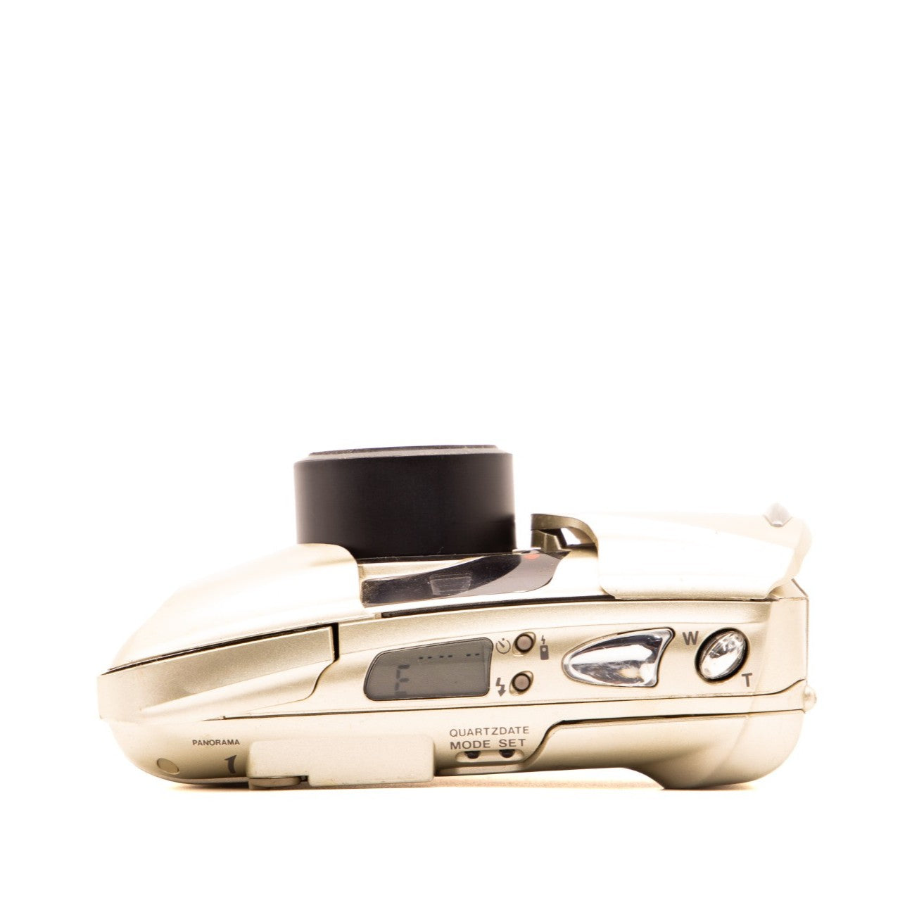 Opposite side view of the Olympus MJU II Zoom 35mm camera body