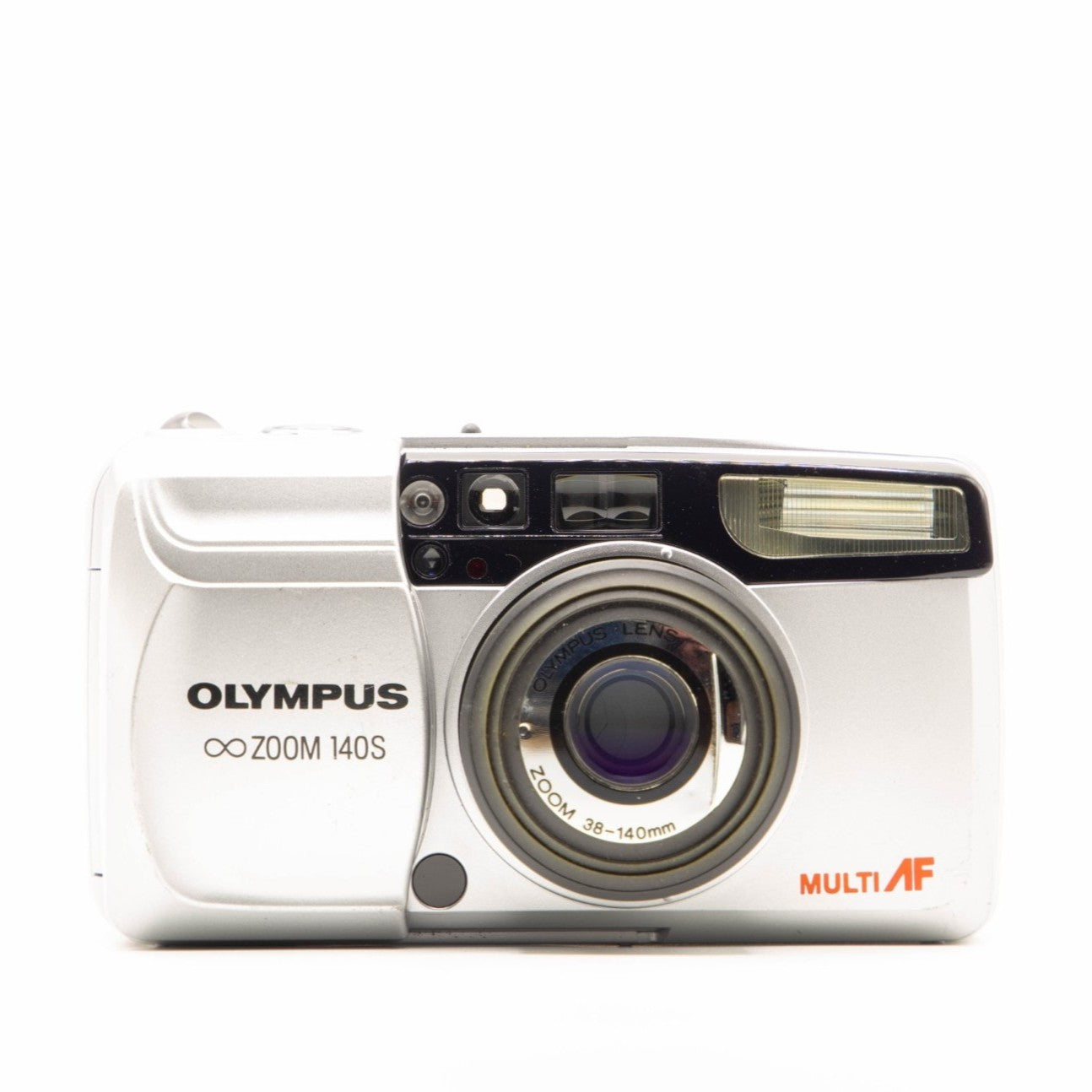 Olympus camera with 'Multi AF' on a white background