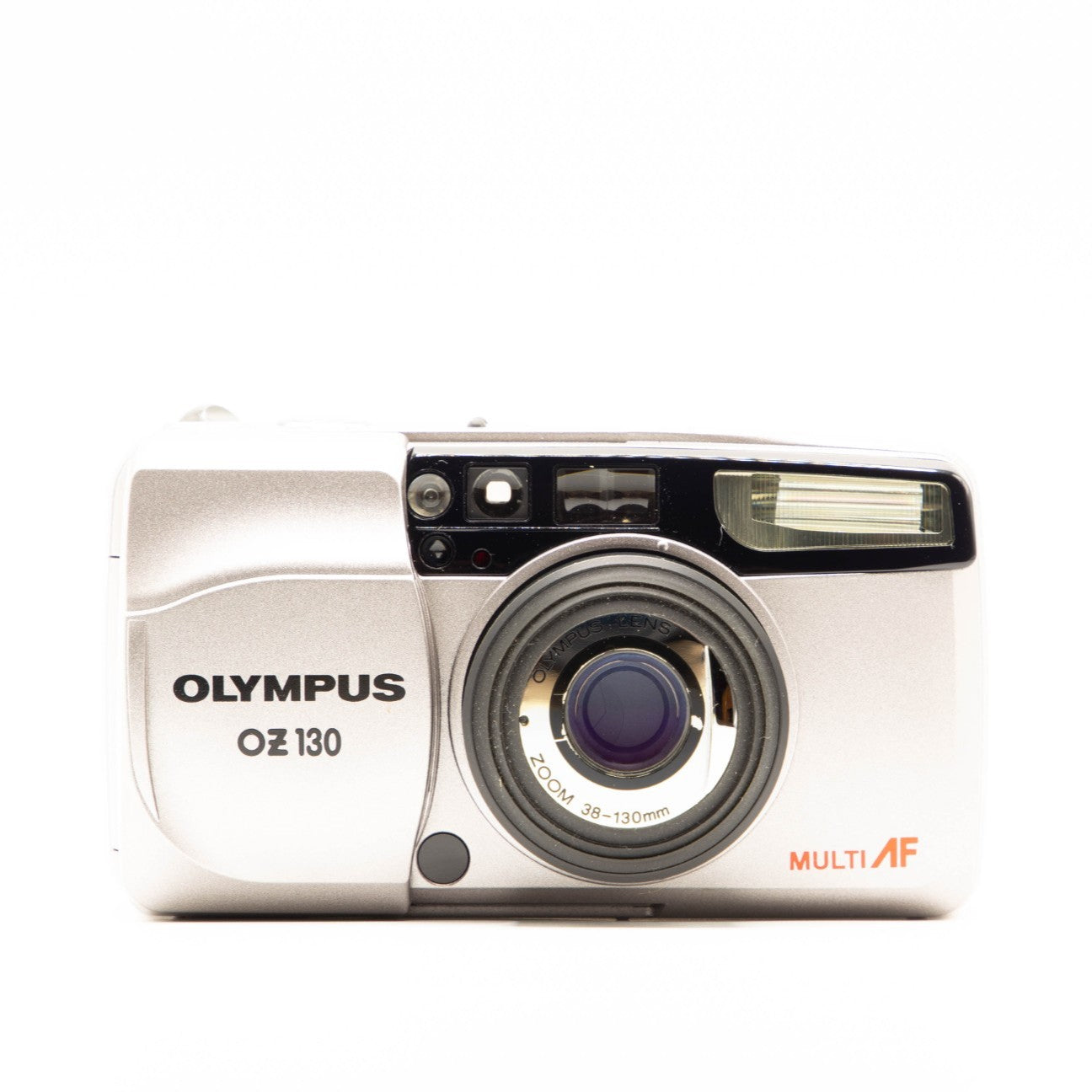 Olympus OZ 130 35mm Film camera with 'Multi AF' feature on a white background
